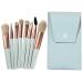 TouGod 8pcs Makeup Brushes Set with Leather Bag Professional Portable Travel Powder Concealer Blush Eye