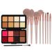 16 Colors Blush Contour Highlighter Makeup Palette with Brush Shimmer Matte Face Blush Powder for Cheek Face Sculpting Cosmetics Blusher Concealer Lipstick Palette A-140