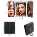 KDKD Travel Mirror: Mini Trifold Lighted Makeup Mirror - USB Rechargeable, Portable and Compact Vanity Mirror with 3 Light Modes, Touch Screen Dimming - Cosmetic Black - Buy Online on GoSupps.com