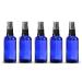 5 x blue glass bottle 30ml royal blue / spray bottle including pump caterpillar / spray head black DIN 18 with transparent protective cap *** pharmacy quality manufactured according to the European medicine book ***
