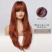 OUFEI 24-Inch Long Straight Auburn Synthetic Hair Wig with Dark Roots - Natural Look for Everyday & Party Use - Buy Online on GoSupps.com
