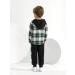 Naiyafly Toddler Boys Hoodie and Pants Set | Kids Long Sleeve Hooded Sweatshirt Outfit | Children's Button Down Tracksuit | Boys School Playsuit 5-6 Years Green Plaid - Buy Online on GoSupps.com