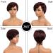 ISHINE Short Human Hair Wig with Bangs - Burgundy Pixie Cut Wig for Black Women 6 inch (Burgundy Mixed Black) - Buy Online on GoSupps.com