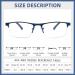 FONHCOO Half-Rim Reading Glasses for Men & Women - Blue Light Filter 1.5x Magnification Senior Visual Aid - Buy Online on GoSupps.com