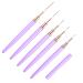 5Pcs Nail Arts Liner Brushes Painting Brush Set Thin Nail Arts Dotting Drawing Pen 4/8/12/20/25mm Suitable For Home Use Purple