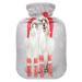 Dog and cat in Christmas hat hot water bottle with soft fleece cover 2 litre hot water bag for hot and cold compresses