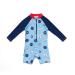BONVERANO Baby Boys Swimsuit Toddler Bathing Suit Long-Sleeve Zipper One Piece Swimwear with UPF 50+ Sun Protection Blue 2-3 Years