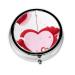 Little Red Heartround Pill Box 3 Compartments Round Pill Box Organizer for Purse Or Pocket &*Portable Travel Pill Box