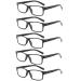 IUUI Reading Glasses 5 Pairs Quality Reader Spring Hinge Glasses Blue Light Blocking Filter UV Ray/Glare Computer Readers Fashion Reading Glasses for Men and Women (5 pcs Bright Black 2.00) 5 Pcs Bright Black-01 2.0 x