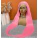 Vebonny 24 Inch Light Pink Synthetic Lace Front Wig for Women | Stylish Hair for Fashion & Cosplay - Vebonny 845 Pink Passion - Buy Online on GoSupps.com