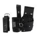 Professional hairdresser tool bag hairdresser bags Tool belt PU leather salon barber scissor pocket with adjustable shoulder strap for scissors hairdressing salon hairdressing accessories (black)