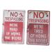 Ciieeo 2pcs Warning Tin Painting Emblems Metal Halloween Signs Metal Signs Hanging Painting Vintage Antique
