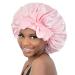 Bonnet queen satin silk sleeping cap adjustable ladies Mr. Bonnarhauben Night hair care protection curler for curly long hair smooth breathable m pink pink