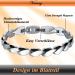 Vicmag Lymphatic Drainage Magnetic Bracelet for Women - Ultra-Strength Titanium Steel Silver & Black Leaves Design - Perfect Gift! - Buy Online on GoSupps.com
