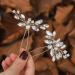 Unicra Bridal Crystal Hairpins Set - Wedding Flower Hairpieces & Accessories for Women & Girls (Pack of 3 Silver) - Buy Online on GoSupps.com