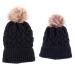 2PCS Family Matching Hat Winter Warmer Mother & Baby Knit Hat Ski Cap Baby &Mother Black