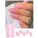 Semi Cured Gel Nail Strips (Jelly Pink)-16 Pcs UV Nail Stickers | UV Light Required | Gel Nail Wraps Light Slimmer And More Translucent