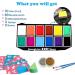 Bowitzki Face Paint Kit - 12 Vibrant Colors 2 Glitter 40 Stencils Hypoallergenic & Non-Toxic for Kids - Perfect for Halloween & Professional Use - Buy Online on GoSupps.com