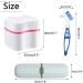 Hioph Denture Bath Box Denture Brush Cleaner Cup with Rinsing Basket Denture Retainer Mouth Guard Care Kit Denture Bath Container Toothbrush Case for Travel Soaking and Cleaning Pink - Buy Online on GoSupps.com