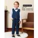 Mint Green Baby Boys Gentleman Suit Set | Navy Blue | 1-4 Years | Long Sleeve Shirt, Bowtie, Waistcoat, Pants | Size 4-5 Years - Buy Online on GoSupps.com