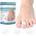Byehambuni Big Hammer Toe Straightener Hammer Toe Corrector for Women and Men Toe Straighteners for Curled Toes Toe Cushions Toe Protectors - White 6 Count - Large Size