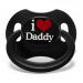 LittleForBig Large Shield Printed Pacifier Generation II in Adult Size I Love Daddy Pattern Black