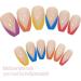 24pcs French Almond Press on False Nails with Glue - Multicolor French Style for Women and Girls Nail Art - Buy Online on GoSupps.com