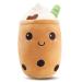 Guiffly Bubble Tea Plush Boba Plush Fluffy Stuffies Soft Toys Cuddle Pillow Cute Stuff Squish Mallow Plush Toy Fluffy Stuffies Boba Plushies Milk Tea Hugging Pillow Cuddle Cushion Brown