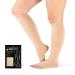 VARCOH Compression Socks for Women Compression socks Men (M-4XL) Wide Plus Size Compression Socks 20-30 mmHg Knee High Open Toe Best for Improve Varicose Veins Leg Blood Circulation Beige M