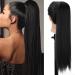 Pferdeschwanz hair part extension black long smooth hair extension extension art hair natural ponytail braid clip in magic paste wrap around ponytail hairpiece approx. 60cm/24zoll 071a 60cm/24zoll 1b black