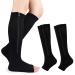 MDRCG 2 pairs of compression socks with zipper support stockings women men varicose vein stockings for lower legs open toe support stockings varicose veins edema XL B