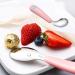 Silent-Qiaoyou Children's Cutlery Set - Heat-Resistant Stainless Steel Training Spoons & Forks Pink Curved Baby Feeding Utensils - Buy Online on GoSupps.com