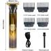 Dous T9 Electric Hair - T-Electric Cordless Beard Trimmer Cordless T-Hair Trimmer for Mustaches Nose Hair Grooming with 4 Guide Comb Gold Black - Buy Online on GoSupps.com