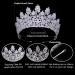 Aoligrace Luxury Tall Cubic Zirconia Tiara for Women - CZ Pageant Birthday Headpiece | Bridal Hair Accessory - Silver - Buy Online on GoSupps.com