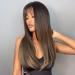 Buy Testar 24 Brown Wig with Bangs - Long Straight Dark Brown Wigs for Women | Natural Art Hair for Daily Wear Parties & Cosplay - Buy Online on GoSupps.com