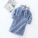 Miyanuby Baby Boys & Girls Flannel Bathrobe - Soft Long Arm Animal Hoodie Nightwear Ideal Gift for Ages 4-5 - Blue Rabbits #3 - Buy Online on GoSupps.com
