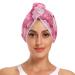 Pink Seashells3 Hair Towel 2 Pack Super Absorbent Hair Drying Towel Quick Dry Hair Turbans Head Towel with Button Twisty Wrap for Women Girls