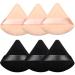 Willight 6 pieces Powder Quaste triangle makeup powder quaste face sponge powder puff washable reusable makeup sponge for loose powder foundation cosmetics (3 -black color) dark complexion