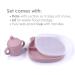 Silicone Baby Feeding Set - Spill-proof Cup, Suction Plate, Divided Plate, Sippy Cup - Gray - for Baby & Toddlers - Buy Online on GoSupps.com