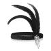 WLLHYF Feather Headwear  Feather Headband Flapper Headpiece Head Wear Fashion Soft and Comfortable Hair Bows Hair 1920s Accessories for Kids Girls Party Decoration (Silver Tassel Black Feather)