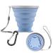 Collapsible Cup - Silicone Foldable Cup-Expandable Folding Drinking Cup -Reusable Portable Mugs Cup For Travel Camping Hiking Survival Car Picnic Beach Holiday Vacation Outdoor Sports Light Blue