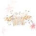DOITOOL Tiara Crystal Headpiece Pearl Hair Comb Rhinestone Comb Bridal Headwear Flower Hair Jewelry Bride Alloy Hair Accessories