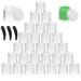 30 pieces empty cream gears with lid mini cosmetic glass container 10 ml lip balm glasses doses with 3 pieces mini spatula travel sample container set for nail art cream - white)