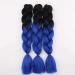 Ombre Kanekalon Jumbo Braid Hair Extensions - Synthetic Braiding Hair 100g (Black to Blue b15) - International Shipping - Buy Online on GoSupps.com