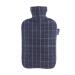 Ortoly hot water bottle 2 liters large hot hot water bottle with a Scottish style classic heat pocket blue outlet -safe water bottles for pain relief bed bottle