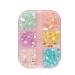 2022 New Frosted Aurora Imitation Pearl Mermaid Bubble Beads Colorful Transparent Semi-Circular Flat Bottom Bubble Beads 3mm Candy Color Aurora Glass Beads DIY Nail Art Decoration 6-Grid/Box