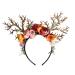 Amosfun Christmas Reindeer Antlers Headband Deer Antlers Ears Flower Hair Hoop Hair Band Holiday Headdress Hair Accessories for Christmas Party Supplies