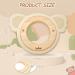 Natural Wood & Bear Silicone Bite Ring - Eco-Friendly Baby Teether Toy | BPA Free Safe Birth Gift - Buy Online on GoSupps.com