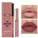 MIELIKKI 2Pcs Matte Liquid Lipstick and Lip Liner Set  One Step Lips Makeup Kit  Non-Stick Cup Lip Gloss + Lip Liner Pen  High Pigmented  Waterproof  Long-Lasting  03 03