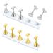 Justotry 2 Set Nagel Stand for Press on Nails Display Fake Nails Holder for Painting Nails Practices Beginner Acrylic Nail Art Kit Accessories DIY NAGE Halter for Fake Nails (Gold+Silver) 1GOLD+1LIVER